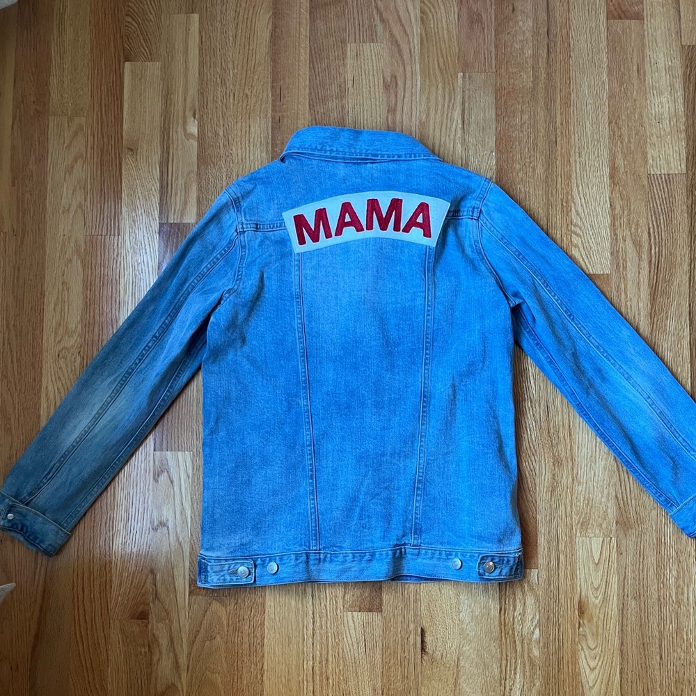 Ingrid and Isabel Light Wash Mama Denim Jacket
